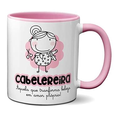 Imagem de Caneca Cabelereira A Que Transforma Beleza Em Amor Próprio (Rosa)