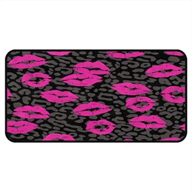 Imagem de Vijiuko Tapetes de cozinha rosa impressão lábios área de cozinha tapetes e tapetes antiderrapantes tapete de cozinha tapetes laváveis para chão de cozinha escritório em casa pia lavanderia interior exterior 101,6 x 50,8 cm