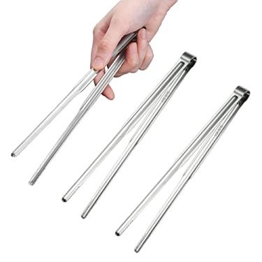 Imagem de UPTALY 3 peças de pinças finas de aço inoxidável SUS316 (21 cm), pinças de churrasco japonesas, pinças leves Yakiniku, pinça de grelha coreana, pinça de sushi de luxo, pinça de cozinha pequena