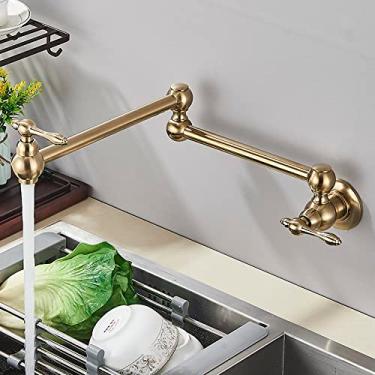 Imagem de Torneira de parede de cozinha com interruptor duplo, torneira de água fria com rotação de 360°, torneiras dobráveis, A