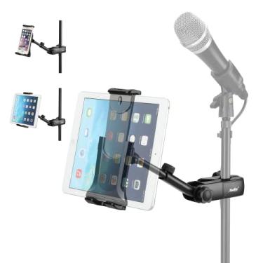 Imagem de Moukey Suporte de microfone Mmsph-1, suporte para iPad, suporte de telefone para microfone de música, suporte para iPad para encosto de cabeça de carro adequado para smartphones Apple