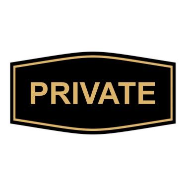 Imagem de Placa privada chique, Black/Gold, 6" x 3" - Small