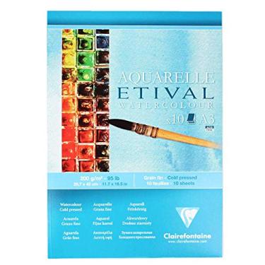 Imagem de CLAIREFONTAINE Papel Para Aquarela Clairefonaine Etival 200g/m² A3, 96303C, Branco