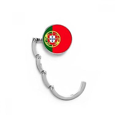 Imagem de Gancho de mesa com gancho decorativo e fecho dobrável com bandeira nacional de Portugal