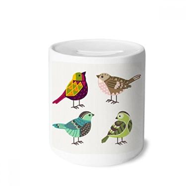 Imagem de DIYthinker Ilustração adorável pássaros cor padrão caixa para dinheiro caixa cerâmica porta-moedas presente de cofrinho