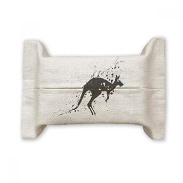 Imagem de Bolsa de linho de algodão com ilustração de contorno da Austrália Koala Kangaroo