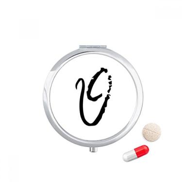 Imagem de Porta-comprimidos, alfabeto grego, Theta, preto, porta-comprimidos, compartimento para armazenamento de remédios