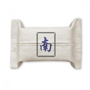 Imagem de Wind North Mahjong Suporte de capa de papel de tecido facial com estampa de azulejos de algodão e linho