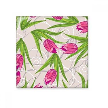 Imagem de Adesivo brilhante de azulejo de cerâmica com flor de cravo, folhas de flor