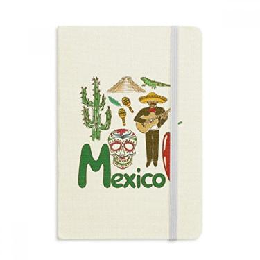 Imagem de Caderno com símbolo nacional do México com capa dura em tecido oficial diário clássico