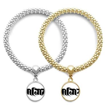 Imagem de DIYthinker Personagem em sânscrito da alfândega, pulseira amante, pingente, joia para presente de casal