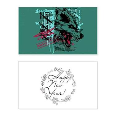 Imagem de Graffiti Street Wolf Blood Illustration Pattern New Year Festival Greeting Card Bless Message Gift