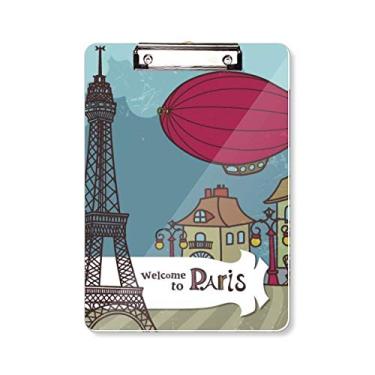 Imagem de Paris Airship França Torre Eiffel Prancheta pasta paisagem placa de apoio A4