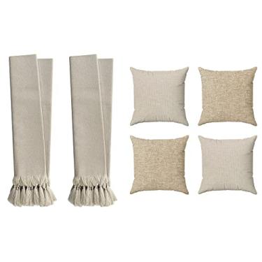 Imagem de Kit 2 Mantas Para Sofá Gigantes 3 Metros Com 4 Capas Bege Cru Luxo