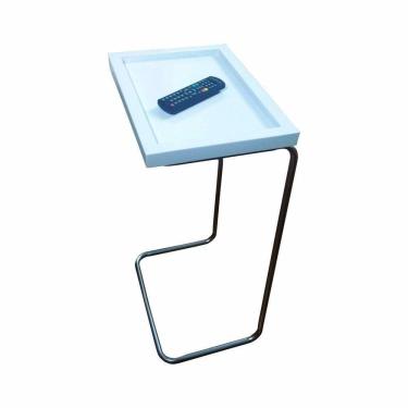 Imagem de Bandeja Lateral Porta Copo E Notebook Sofá Cor Branco