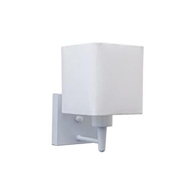 Imagem de Arandela Quadrada Retro Parede Cúpula Tecido, Vivare Iluminação, Arandela Parede2006 BRBR, Branco, Pequeno