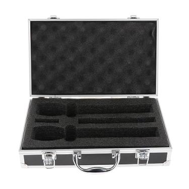 Imagem de kowaku Estojo de microfone Estojo de microfone rígido Caixa de instrumento profissional rígido Estojo de microfone de concha rígida Estojo de transporte de, PRETO