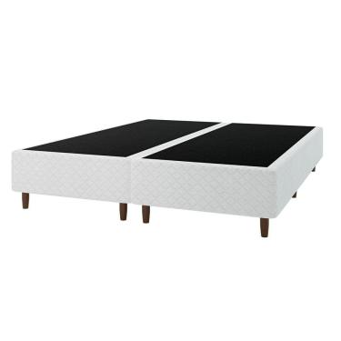 Imagem de Base Cama Box para Colchão Casal King 193x203cm Marina Branco Umaflex