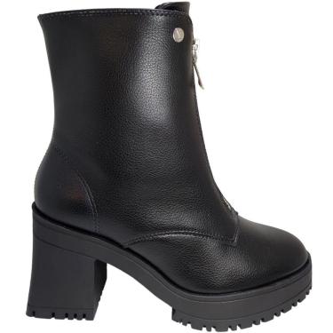 Imagem de Bota Coturno Feminino Casual Tratorado Salto Bloco Alto com Zíper Vizzano 3091.101