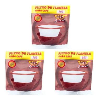 Imagem de Kit Com 3 Coador Filtro De Flanela Para Café Coa Fácil 103