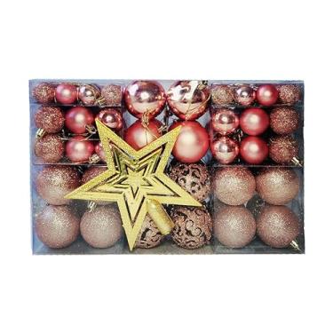 Imagem de Kit C/100 Bolas de Natal Lisas/Foscas/Glitter - Rose