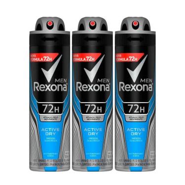 Imagem de Kit  3 Unidades Desodorante Aerosol Rexona Active Dry 150ml