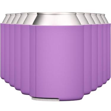 Imagem de TahoeBay Coolers de lata de cerveja em branco, resfriadores de lata de refrigerante dobrável em massa, mangas de sublimação personalizadas para casamentos, festas de despedida de solteira, lembrancinhas divertidas de festa da HTV, Lavender, 12oz, 12