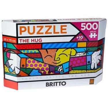 Imagem de Puzzle 500 Panorama Romero Britto - The Hug - Quebra Cabeca - Grow