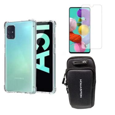 Imagem de Capinha Anti Impacto e Braçadeira Capa Porta Celular Para Corrida + Película Vidro Compatível Samsung Galaxy A51