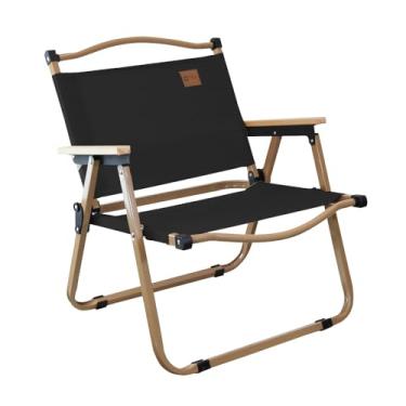Imagem de NTK, Cadeira Andrade Dobrável para Atividades de Lazer, Camping e Pesca, Acabamento dos Braços em Madeira, Peso Suportado até 95kg.