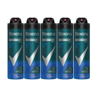 Imagem de Kit 5 Desodorante Rexona Men Active Dry Aerosol Antitranspirante 72H 1