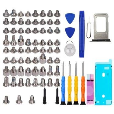 Imagem de DARYCOM Repair Conjunto completo de parafusos 67 peças para iPhone 12 Pro Max 17.0 cm kit de ferramentas de reparo 4 chaves de fenda, mapa de localização, 3 abridores de ferramentas, 1 adesivo de