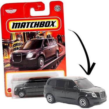 Imagem de Miniatura Matchbox Levc Tx Taxi Preto Metal Mattel Gvx56