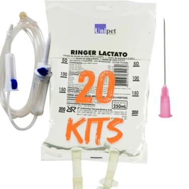 Imagem de 20 RINGER LACTATO 250 ML JP + EQUIPO E AGULHA UNIPET