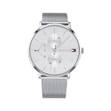 Imagem de Tommy Hilfiger Relógio casual feminino de aço inoxidável e pulseira, cor: prata (modelo: 1781942), Prata, Relógio de quartzo