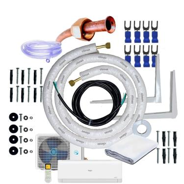 Imagem de Kit Completo Para Instalação Ar Condicionado Elgin Eco Inverter II 9000 a 18000 Btus 1/4 3/8 4,5 Metros Com Suporte 450