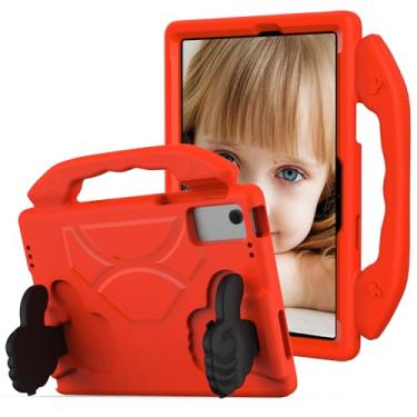 Imagem de Capa protetora infantil compatível com Samsung Galaxy Tab A9 Plus 28 cm 2023 (SM-X210/SM-X2158/SM-X216), capa resistente a impactos de EVA leve com suporte (vermelho)