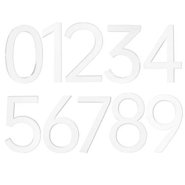 Imagem de Números adesivos de 12 cm, números de casa brancos para porta de apartamento, casa de fazenda, caixa de correio, escritório, hotel, exterior, números de endereço residencial, acrílico, fosco, fosco,