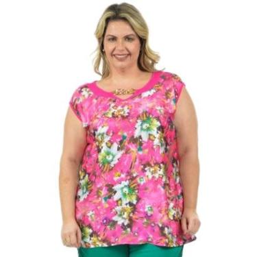 Imagem de Blusa cetim plus size fenomenal Pink 46-Unissex
