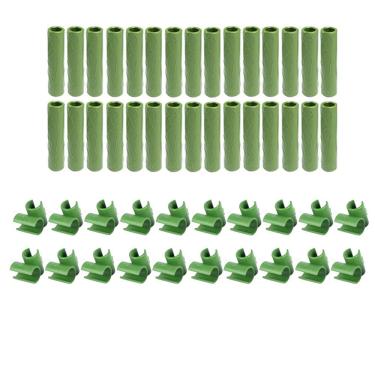 Imagem de KangTeer 50 peças de clipe de conector de treliça de planta universal de plástico PP clipe de estaca para estacas de plantas de 8 mm suportes de tubos de conexão