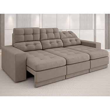 Imagem de Sofá 3 Lugares Retrátil e Reclinável Jobim Suede Bege