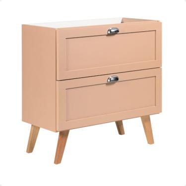 Imagem de Gabinete para Banheiro 80cm Retro Mdf Salmao Milano - On Móveis