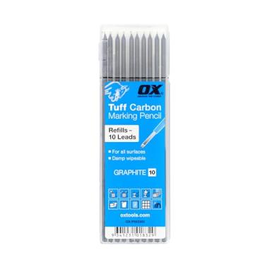 Imagem de OX Ferramentas Tuff grafite de reposição para lápis de marcação de carbono, pacote com 10 grafite básico, grafite de 2,88 mm, OX-P503203