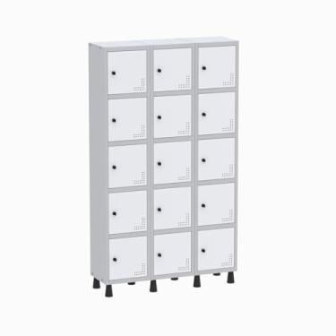Imagem de Roupeiro Aço Light 3v 15 Portas Gr303/15 Cinza/Branco