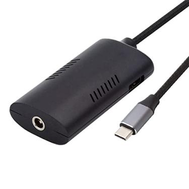 Imagem de Cablecc 5,5 x 2,5 mm, 5,5 x 2,1 mm, entrada de alimentação CC para 100 W, duplo tipo C, USB-C e saída tipo A, cabo de carregamento de emulador PD