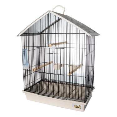 Imagem de Gaiola Calopsita Teto Plástico Black/Branco Pet Piu Jel