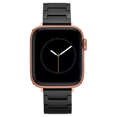 Imagem de WITHit Pulseira moderna de cerâmica Anne Klein para Apple Watch seguro, ajustável, pulseira de substituição para Apple Watch, serve na maioria dos pulsos (38/40/41 mm, preta)