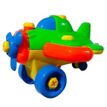 Imagem de Avião Monta E Desmonta Aviãozinho Kit Construtor Brinquedo Infantil Educativo Com Ferramentas Sortidas.