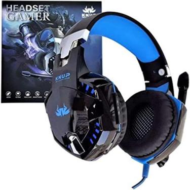 Imagem de Fone de ouvido gamer usb - kp-455a - KNUP, Azul