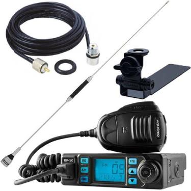 Imagem de Rádio Px 80 Canais RP-50 Antena Bobina no Centro 67cm Cabo 5,5m Suport